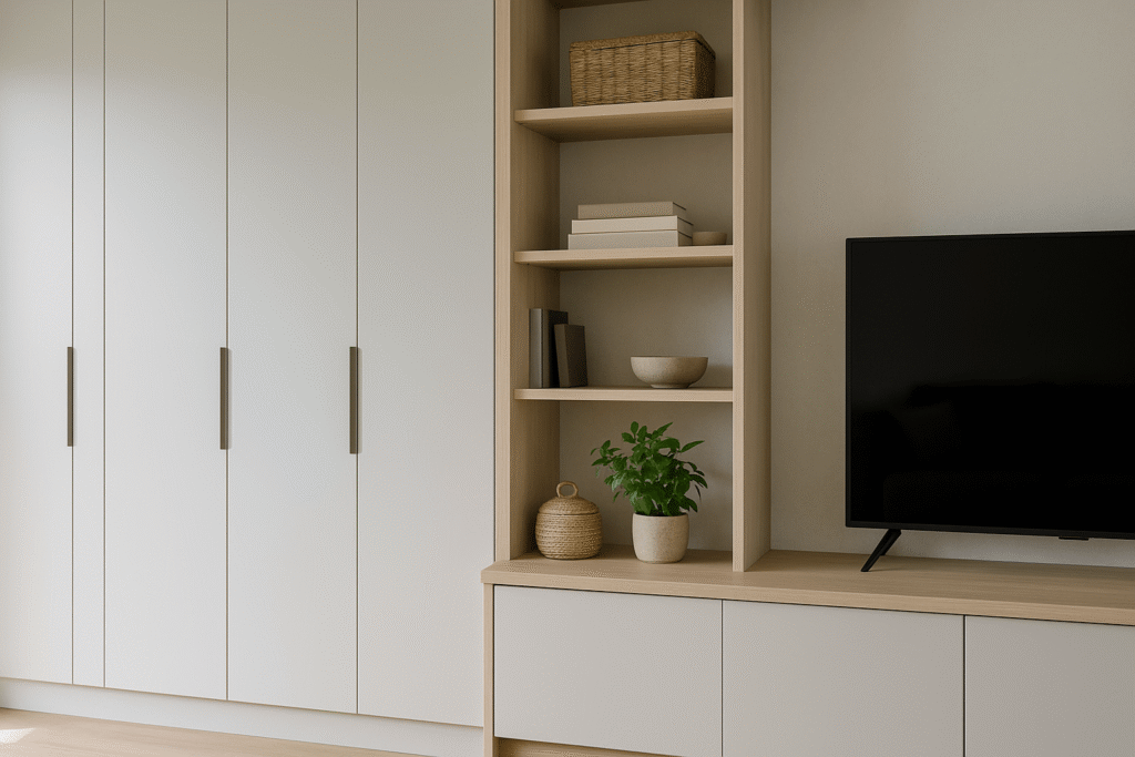 fitted storage solutions in a contemporary interior fitted storage solutions