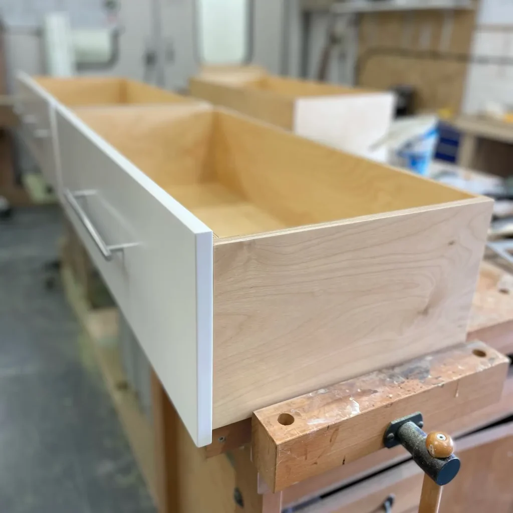 bespoke joinery Storrington - spray-painted bespoke joinery detail by Brown’s Design & Joinery
